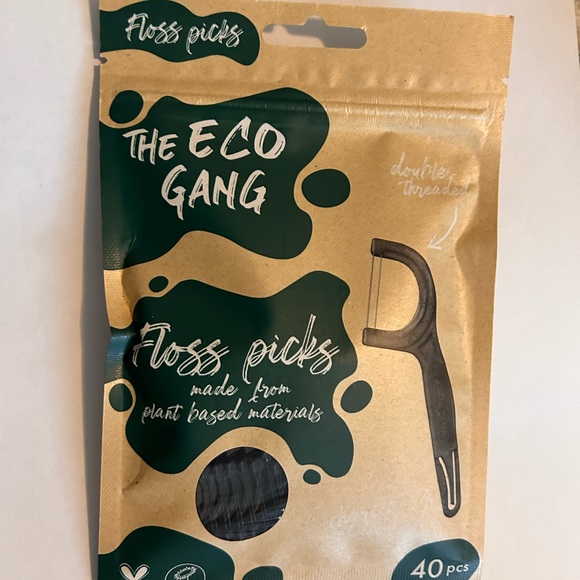 Plant based Charcoal Bamboo Vegan Dental Floss Picks Eco Friendly BPA Free x2 - Picture 3 of 4